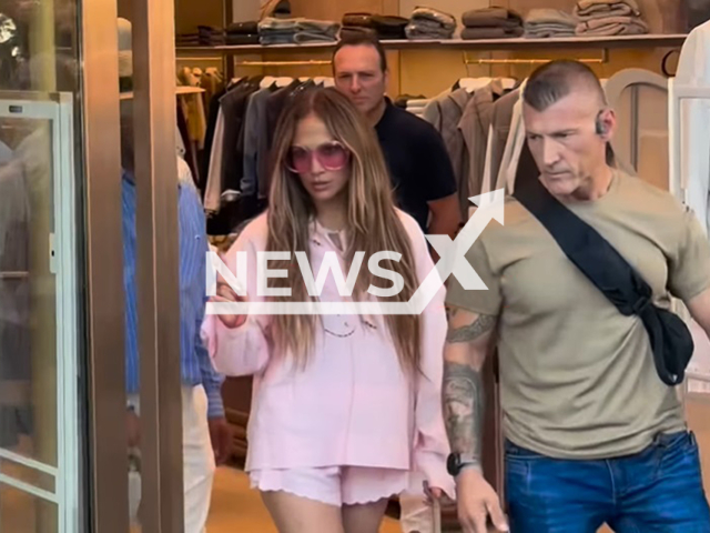 Jennifer Lopez is seen shopping at Istinye Park in  Istanbul, Turkiye, August 4, 2025. She was reportedly denied entry to Chanel store. Note: Image is a screenshot from video. (Newsflash/NX)