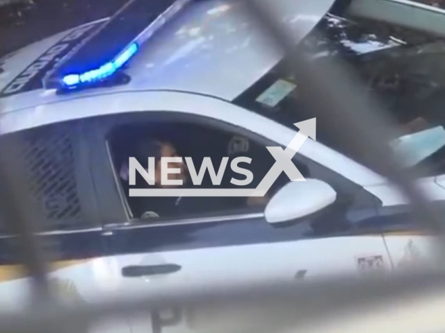 Mexico City police performs sex acts in a patrol car, undated. Authorities intervened quickly. Note: Photo is a screenshot from a video(Newsflash/NX)
