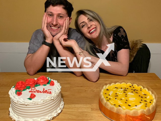 Picture shows Raphael and Jessica, undated. He lost his memory in an accident. Note: Private photo taken from social media. (@jessicamartendaldesouza/Newsflash/NX)