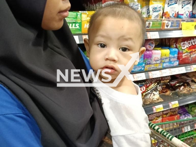 Picture shows the baby that was attempted to be taken hostage, undated. A man tried to take the baby after caught stealing in a supermarket in Butterworth, Penang, Malaysia. Note: Private photo taken from social media. (Newsflash/NX)