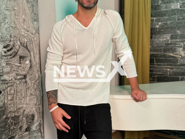 Singer David Ortiz poses in undated photo. He fell during a concert in San Francisco, Cordoba, Argentina, on Aug.10, 2025. Note: Private photo taken from social media. (@pablodavidortiz_oficial/Newsflash/NX)