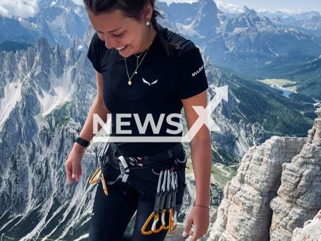 Isabel Kofler poses in undated photo. She died after falling with a paraglider from the summit of Ortler, Italy, on Aug.8, 2025. Note: Private photo taken from social media. (Newsflash/NX)