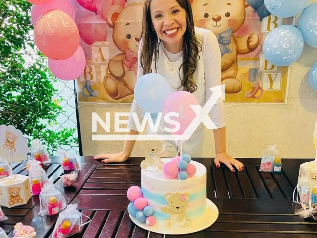 Juliana da Silva Oliveira Pessoas, 37, poses in undated photo. She was four months pregnant when she was shot in Sao Joao de Meriti, Brazil, Aug. 10, 2025. Note: Private photo. (Newsflash/NX)
