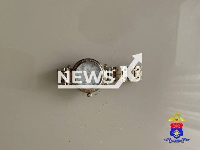 Photo shows the watch that was stolen by a 37-year-old woman in Pulkovo Airport, St. Petersburg, Russia on Tuesday, Aug. 12, 2025. 
Note: Police photo.
(Clipzilla/NX)