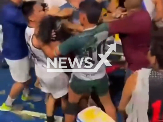 A "gaymada" ends with fight in Manaus, Brazil, on Aug.17, 2025. According to reports, the fight began with a disagreement between two participants. Note: Photo is a screenshot from a video. (Newsflash/NX)