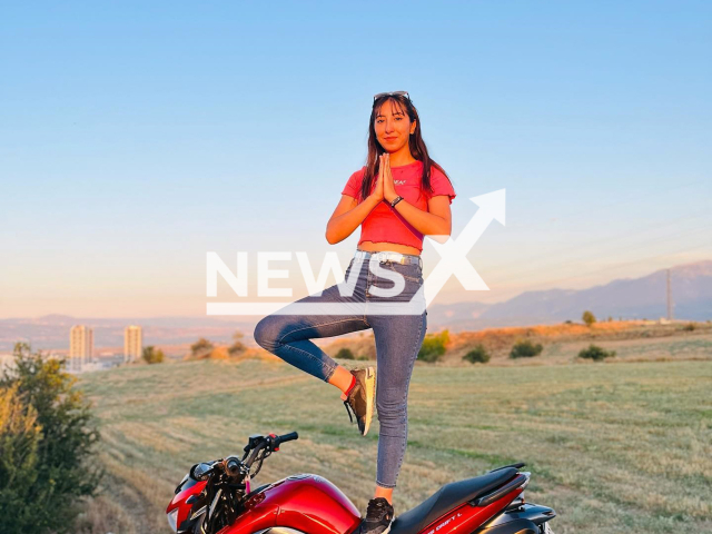Eda Kocin poses in undated photo. She died in a motorbike accident in Fethiye, Mugla, Turkey, on Aug.18, 2025. Note: Private photo taken from social media. (Newsflash/NX)