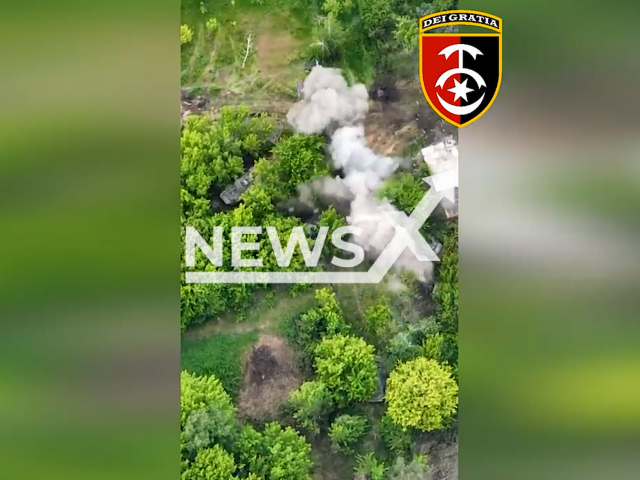 Ukrainian 30th separate mechanized brigade eliminated Russian armored vehicles in May 2022. Note: This picture is a screenshot from the video (@30brigade/Newsflash).