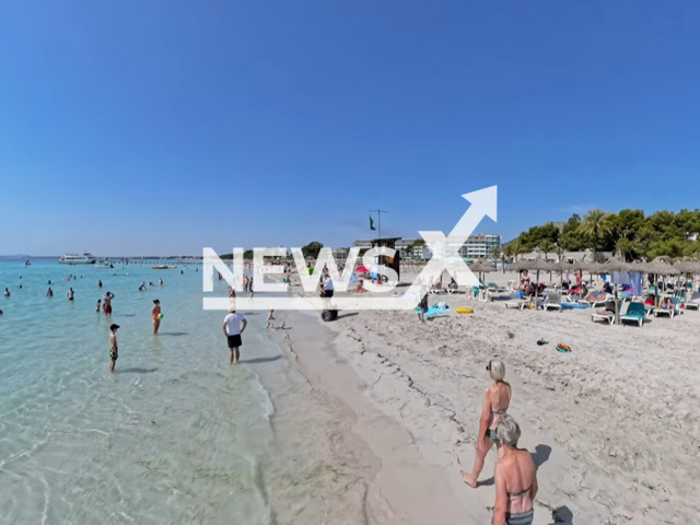 Illustrative image shows the beach in Alcudia in Mallorca, Spain. Note: Image is a screenshot from video. (Newsflash/NX)