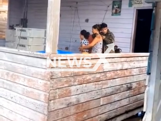Video shows mother and daughter being held for 17 hours as hostages of man who killed police officer in Laranjal do Jari, Brazil, Aug. 23, 2025. The criminal was identified as Lucas de Souza Nonato. Note: Photo is a screenshot from a video. (Newsflash/NX)