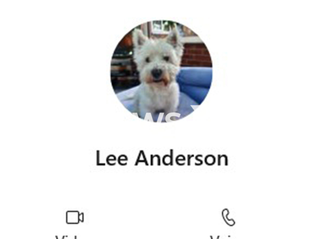 Picture shows a screenshot of the WhatsApp page of Lee Anderson showing a picture of a dog. Note: Image is a screenshot from WhatsApp. (Newsflash/NX)