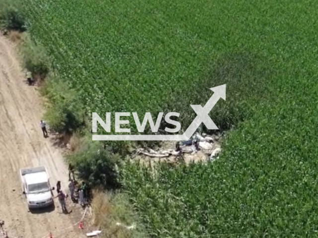Picture shows the scene of the accident, undated. A 31-year-old pilot trainee Berfu Hatipoglu crashed with a plane in the Torbali district in Turkey on Sept.03, 2025. Note: Image is a screenshot from video. (Newsflash/NX)
