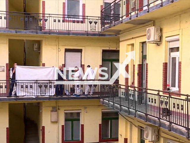 Picture shows the building where the incident happened, undated. A British man was fatally stabbed in Budapest, Hungary, on Sept,08,2025. Note: Image is a screenshot from video. (Newsflash/NX)