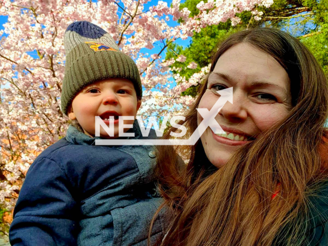 Sabrina Modest, aged 34, and Joey, aged 2, from Wedel, Schleswig-Holstein State, Germany, pose in undated photo. The toddler died after being doused with hot water and suffered severe injuries. Note: Private photo from social media. (Sabrina Modest/NF/newsX)
