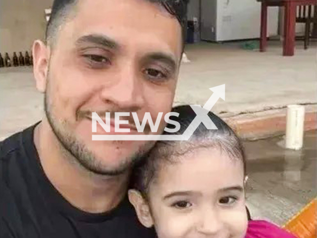Mateus Amaro Rodrigues, 29, and his four-year-old daughter Ysis Amaro pose in undated photo. They died after their car fell into a canal in ​​Brejo Santo, Brazil, on 7 September 2025. Note: Private photo. (Newsflash/NX)