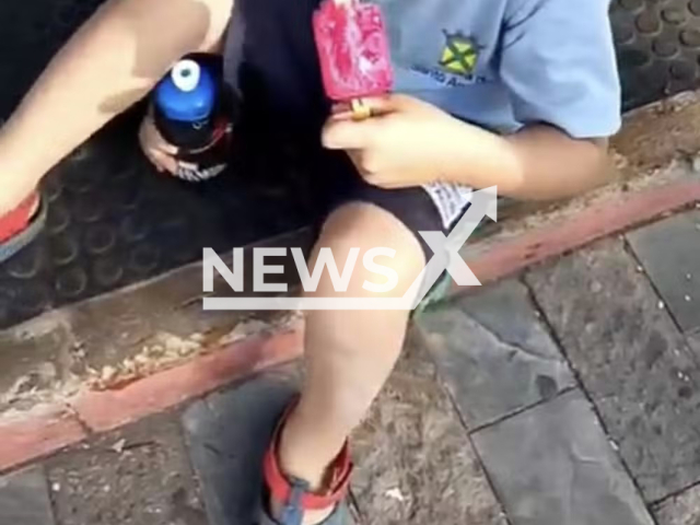 Picture shows Lucas with an an ice cream, undated. He escaped from school and went to buy ice cream.in Santo Andre, Brazil, on Sept.04, 2025.Note: Private photo. (Newsflash/NX)