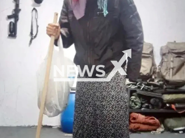 Picture shows the young man disguised as granny, undated. He was caught by the special services. Note: Private photo. (Newsflash/NX)