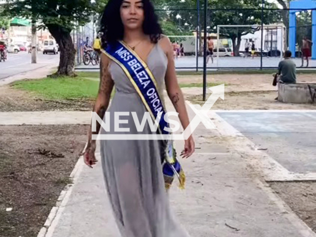 Meyllin Oliveira, 20, poses in undated photo. She was harassed in Recife, Pernambuco, Brazil, on Sept.14, 2025. Note: Image is a screenshot from video. (@meyllinoliveira/Newsflash/NX)