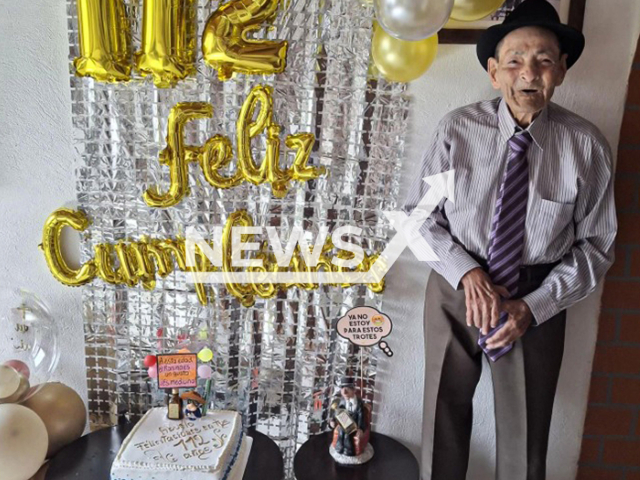 Picture shows Julio Enrique Saldarriaga Hernandez, undated. He is 112 years old and lives in El Carmen de Viboral, Colombia. Note: Private photo taken from social media. (Newsflash/NX)
