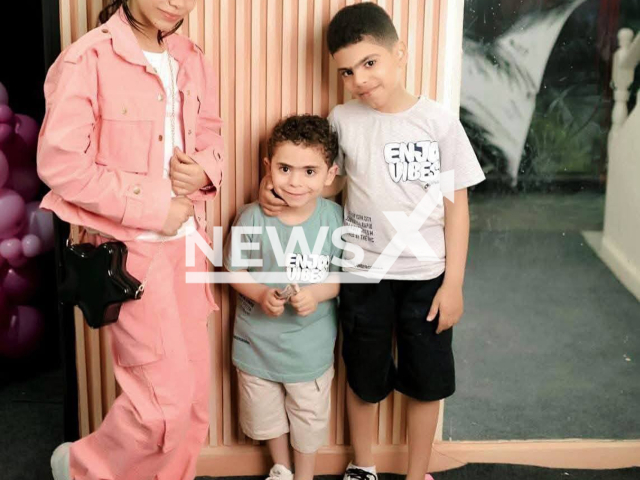 Picture shows the three children killed by their father Essam Abdel Fattah, undated. He killed the children and stabbed his wife before committing suicide in Dakahlia Governorate, Egypt. Note: Private photo. (Newsflash/NX)