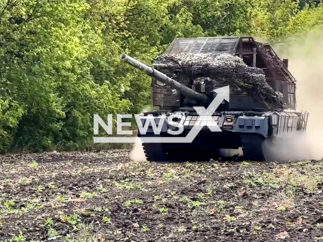 This image is a screen grab of the video supplied titled NewsX-TanksBerezovoye-01.mp4: Footage shows Russian T-80BVM tanks storming Ukrainian military position in Berezove, Volnovakha Raion, Donetsk Oblast, Ukraine on Thursday, Sep. 25, 2025.(Clipzilla/NX)