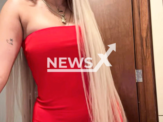 Angie Miller poses in undated photo. She was arrested in Tlalnepantla de Baz, Mexico. Note: Private photo taken from social media. (@soyangiemilleroficial_/Newsflash/NX)