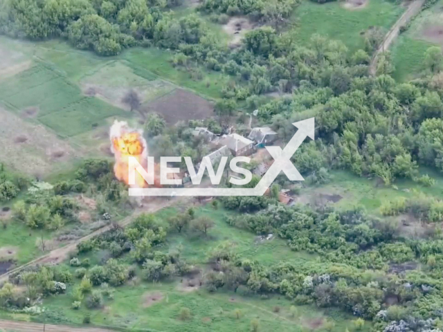 The paratroopers of the 25th separate airborne brigade of the Armed Forces of Ukraine successfully destroyed an BMP-1, as a result detonated ammunition in Ukraine, in May, 2022. Note: Picture is a screenshot from a video (@dshv25opdbr/Newsflash)