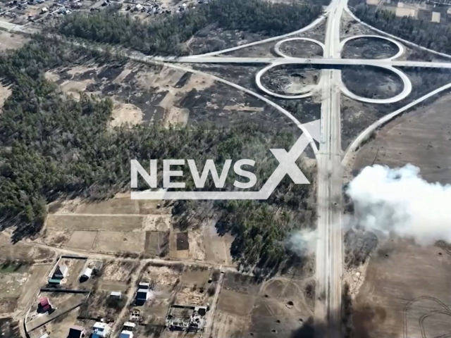 Russian missile troops and artillery have hit Ukrainian battery of US-made 155mm M777 howitzers in May 2022. Note: Picture is a screenshot from a video (Ministry of Defense of Russia/Newsflash)