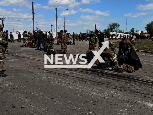 694 militants from Azovstal surrendered over the past day. Note: This picture is a screenshot from the video (Ministry of Defense of Russia/Newsflash).