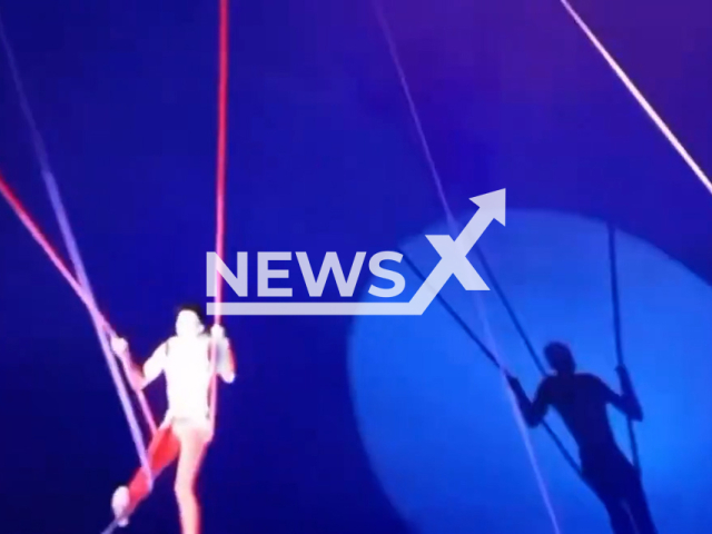 Trapeze artist falls at the Tizayuca circus in Hidalgo, Mexico, Oct. 4, 2025. His injuries were not life threatening. Note: Photo is a screenshot from a video. (newsX)