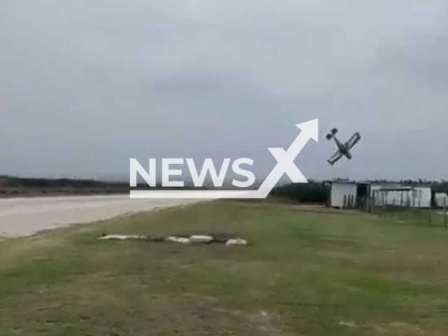 Moment a plane crashed seconds after a woman on board named Şeyda Doğan  agreed to marry her boyfriend  who proposed from the  ground in ground using a radio link in Adana, Turkey, on 1 August. (Newsflash/NX)