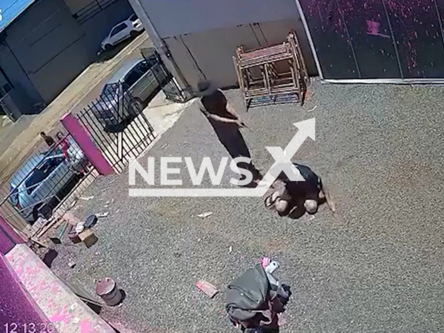 This image is a screen grab of the video supplied titled NewsX-ShooterFet-01.mp4: Picture shows the murder of Juliano Schina dos Santos in Tres Barras do Parana, Brazil, on Dec.17,2025. His ex-girlfriend's father shot him. (Clipzilla)
