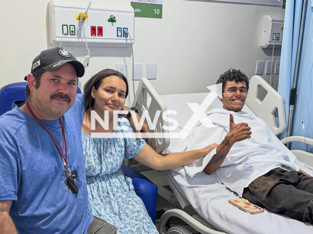Picture shows Davi Marcos Amancio Toledo, 21, found alive after 12-day search, Dec. 23, 2025. He got lost while trying to visit a waterfall in Serra do Japi, Brazil. Note: Government photo. (Cabreuva City Hall/Newsflash)