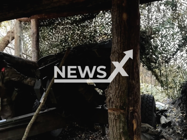 This image is a screen grab of the video supplied titled NewsX-SumyMsta-01.mp4: Footage shows Russian Msta-B howitzer targeting Ukrainian positions and fortifications in the Sumy Oblast, Ukraine on Friday, Dec. 26, 2025.(Clipzilla)