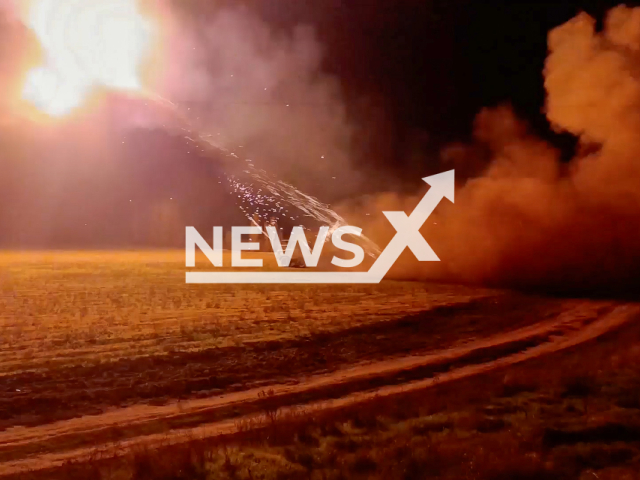 This image is a screen grab of the video supplied titled NewsX-UraganOrekhov-01.mp4: Footage shows Russian Uragan MLRS hitting Ukrainian deployment point in Orikhiv, Zaporizhzhia Oblast, Ukraine on Friday, Jan. 16, 2026.(Clipzilla)