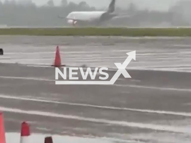 A plane's turbine catches fire before takeoff in Florianopolis, Brazil, on Jan.18,2026. The passengers were transferred to another flight. Note: Photo is a screenshot from a video. (Newsflash)