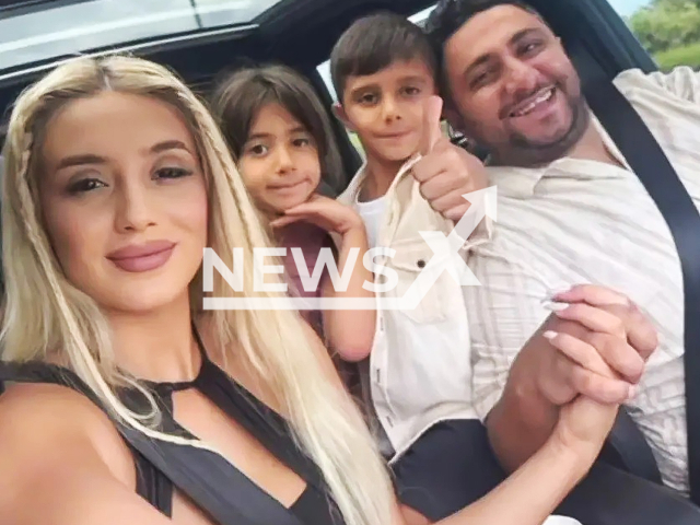 Sergen Altunbas poses with Gizem Altunbas and their children in undated photo. He killed his six-year-old son Mert and eight-year-old daughter Ada before committing suicide in Adana, Turkey. Note: Private photo. (Newsflash)