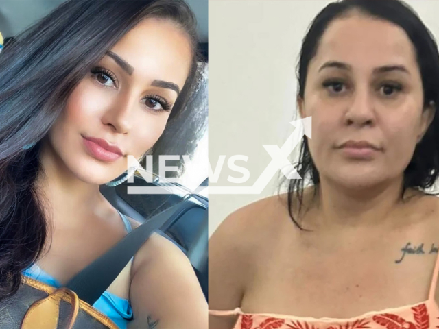 Picture shows Anne Casaes before and after the plastic surgery, undated. She reportedly hacked into the National Council of Justice's database to appear as a prisoner. Note: Private photo. (Newsflash)