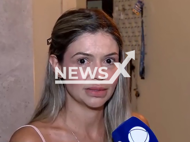 Picture shows Beatriz de Magalhaes who was thrown from motorcycle when a car caused a collision during risky maneuver in Brasilia, Brazil. She suffered minor injuries. Note: Image is a screenshot from video. (Newsflash)