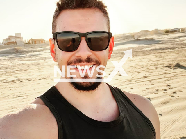 Jean Carlos Mangeronio de Freitas, 38, poses in undated photo. He died crushed by marble stone in Tubarao, Brazil. Note: Private photo taken from social media. (Newsflash)