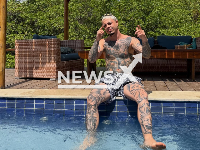 Emerson Teixeira Muniz, MC Tuto, poses in undated photo. He ran over a man in Barueri, Brazil. Note: Private photo taken from social media. (@mctuto/Newsflash)