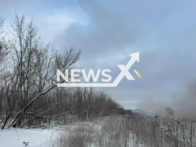 This image is a screen grab of the video supplied titled NewsX-GradDnipropetrovsk-01.mp4: Footage shows Russian Grad multiple launch rocket systems targeting Ukrainian positions in Dnipropetrovsk Oblast, Ukraine on Friday, Jan. 30, 2026.(Clipzilla)