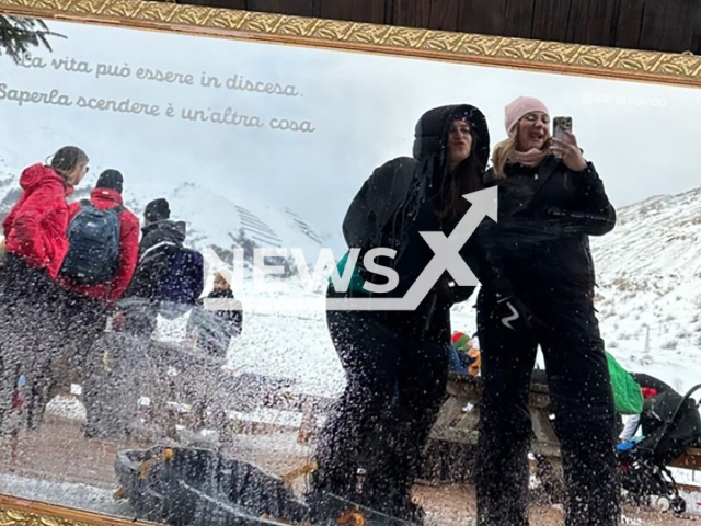 Picture shows the last selfie Claudia Luberti posted before her death, undated. She died in Campo Felice, Italy. Note: Private photo. (Newsflash)