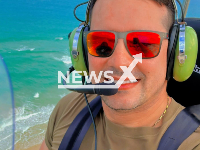 Junior Pinheiro poses in undated photo. He survived a plane crash in Cascavel, Brazil. Note: Private photo taken from social media. (@juniorpinheiro.cmte/Newsflash)