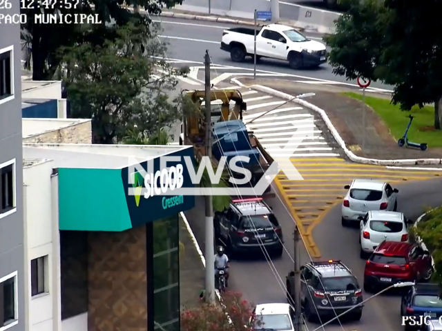 Video shows the police chase in Sao Jose dos Campos, on Feb.02. A man attempted to steal a lorry and was arrested. Note: Photo is a screenshot from the video (PMESP/Newsflash)