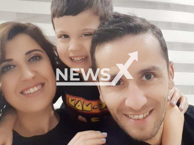Omer Gokhan Alaci poses with wife Didem Ors Alaci and their son, undated photo. He killed them in Edirne, Turkey. Note: Private photo taken from social media. (Newsflash/NX)