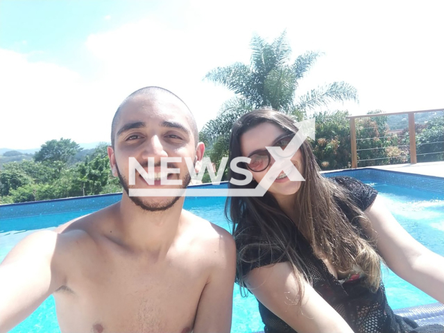 Juliana Faustino Bassetto poses with her partner in undated photo. She died after swimming in the pool during a swimming lesson in Sao Paulo, Brazil. Note: Private photo taken from social media. (Newsflash)