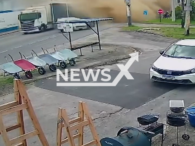 This image is a screen grab of the video supplied titled NewsX-FlodMeins-01.mp4: Footage shows a pipe burst inside the Guandu Water Treatment Plant  in Nova Iguacu, Baixada Fluminense, Brazil on Thursday, Feb. 5, 2026.(Clipzilla)