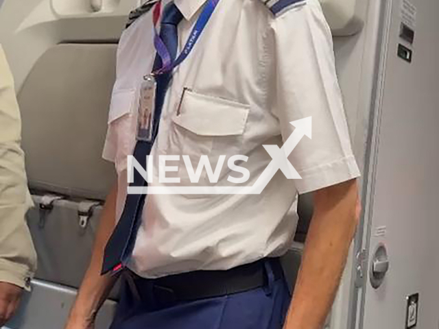 Video shows the arrest of the Latam pilot at Congonhas Airport in the southern part of Sao Paulo, Brazil, Feb. 9, 2026. A 55-year-old woman was also arrested for "selling" her granddaughters, aged 10, 12, and 14, to the pilot. Note: Photo is a screenshot from a video. (Newsflash)