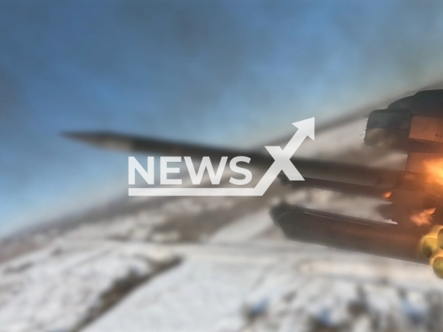 This image is a screen grab of the video supplied titled NewsX-PokrovskKrasnopol-01.mp4: 	
Footage shows a Russian Ka-52M helicopter firing aircraft missiles at reconnoitered Ukrainian targets on the frontlines in Ukraine on Friday, Feb. 13, 2026.(Clipzilla)
