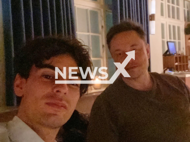 Andrea Stroppa poses with Elon Musk, undated. He was reportedly the driver of the Smart car that struck and killed student Mirco Garofano, 18, living in the municipality of Artena, on January 31st. Note: Private photo taken from social media. (@andst7/Newsflash)
